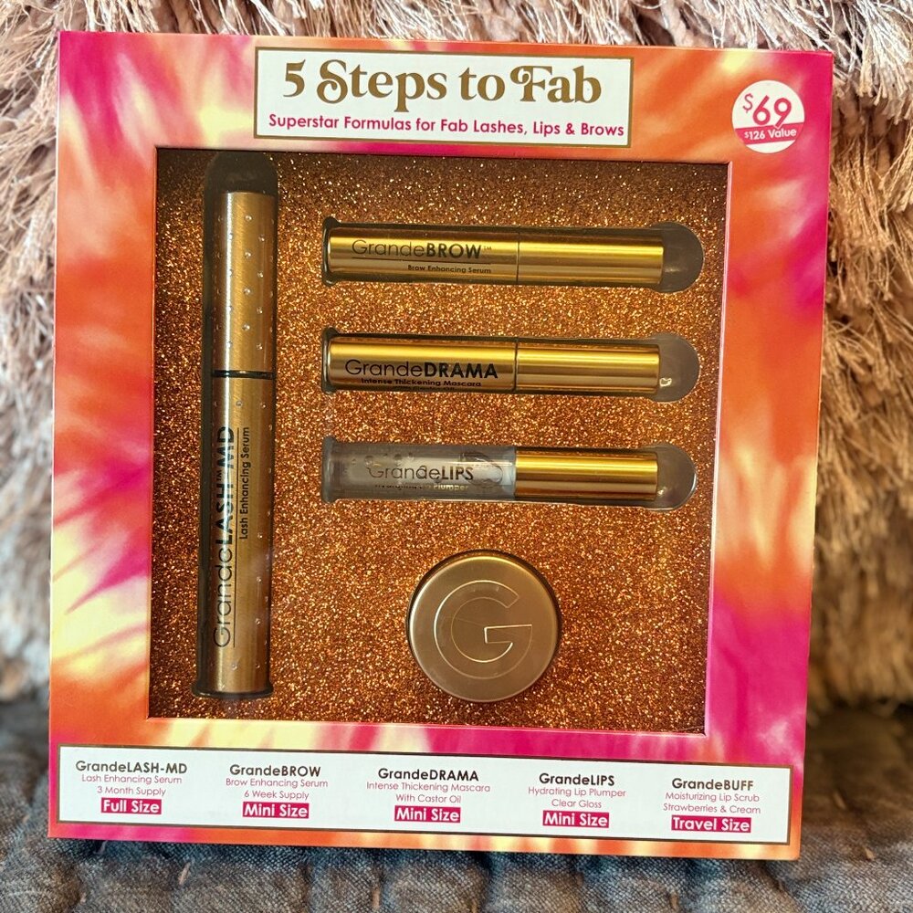 Grande Cosmetics 5 Steps to Fab Set New | Lash Brow Lip Kit